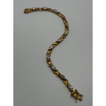 925 STERLING SILVER GOLD PLATED CZ BRACELET