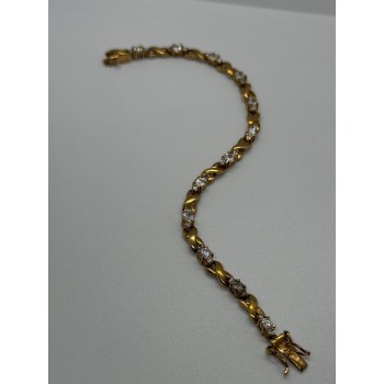 925 STERLING SILVER GOLD PLATED CZ BRACELET