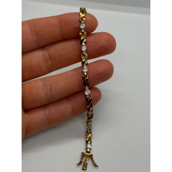 925 STERLING SILVER GOLD PLATED CZ BRACELET