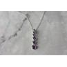 10K WHITE GOLD AMETHYST & DIAMOND CHAIN WITH PENDANT