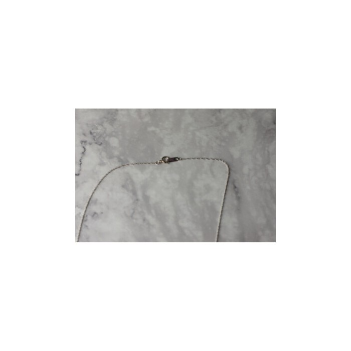 10K WHITE GOLD AMETHYST & DIAMOND CHAIN WITH PENDANT