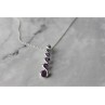 10K WHITE GOLD AMETHYST & DIAMOND CHAIN WITH PENDANT