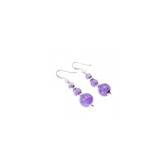 925 Sterling Silver Amethyst Earrings