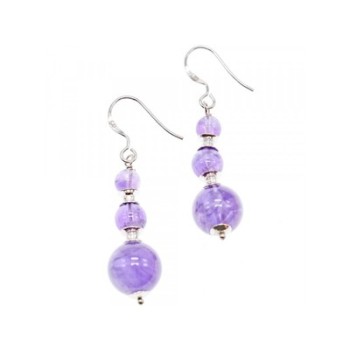 925 Sterling Silver Amethyst Earrings