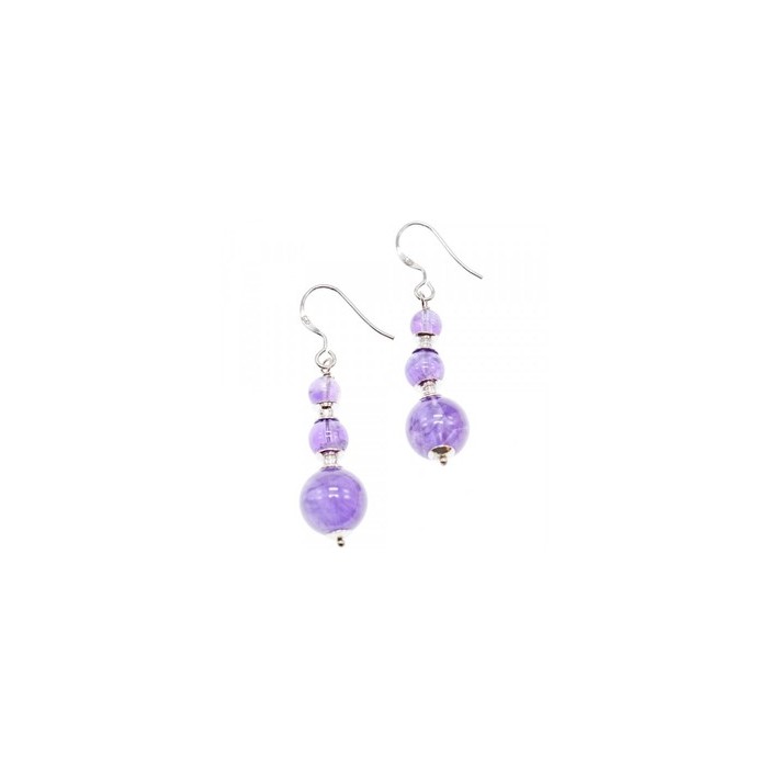 925 Sterling Silver Amethyst Earrings