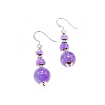 925 Sterling Silver Amethyst Earrings