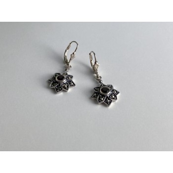 925 Sterling Silver Garnet & Marcasites 