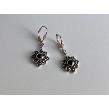 925 Sterling Silver Garnet & Marcasites 