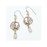 925 STERLING SILVER PEARLS & ENAMEL EARRINGS