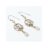 925 STERLING SILVER PEARLS & ENAMEL EARRINGS
