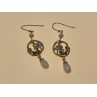 925 STERLING SILVER PEARLS & ENAMEL EARRINGS