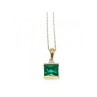 10K YELLOW GOLD EMERALD & DIAMONDS CHAIN WITH PENDANT