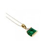 10K YELLOW GOLD EMERALD & DIAMONDS CHAIN WITH PENDANT
