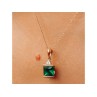 10K YELLOW GOLD EMERALD & DIAMONDS CHAIN WITH PENDANT