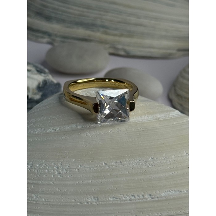 Classy Design 925 Sterling Silver Gold Plated Cz Ring Size 10