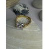 Classy Design 925 Sterling Silver Gold Plated Cz Ring Size 10