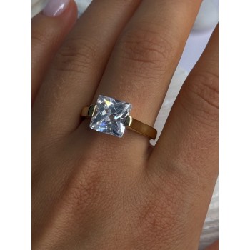 Classy Design 925 Sterling Silver Gold Plated Cz Ring Size 10