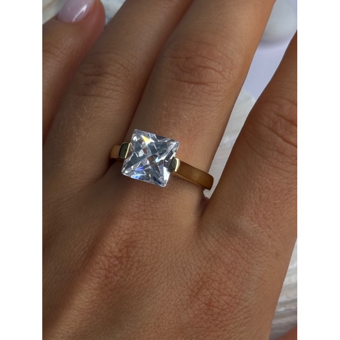 Classy Design 925 Sterling Silver Gold Plated Cz Ring Size 10