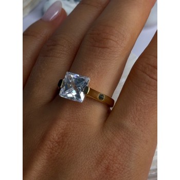 Classy Design 925 Sterling Silver Gold Plated Cz Ring Size 10