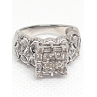 14K WHITE GOLD & DIAMONDS .5ct RING  SIZE 4