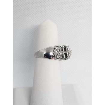 14K WHITE GOLD & DIAMONDS .5ct RING  SIZE 4