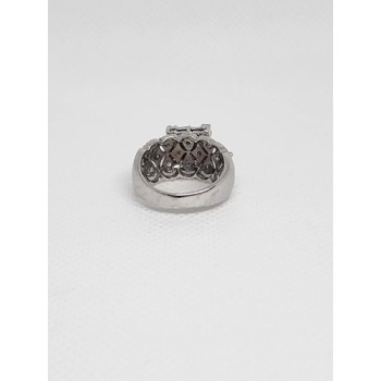 14K WHITE GOLD & DIAMONDS .5ct RING  SIZE 4