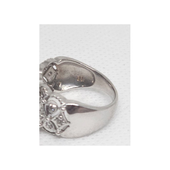 14K WHITE GOLD & DIAMONDS .5ct RING  SIZE 4