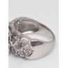 14K WHITE GOLD & DIAMONDS .5ct RING  SIZE 4