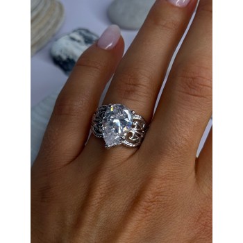 Elegant Design 925 Sterling Silver Beryl Ring Size 8