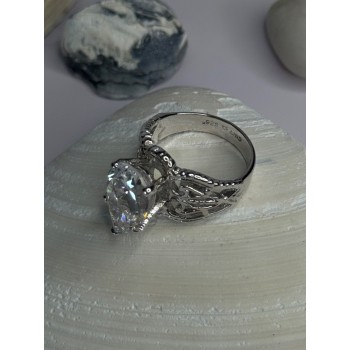 Elegant Design 925 Sterling Silver Beryl Ring Size 8