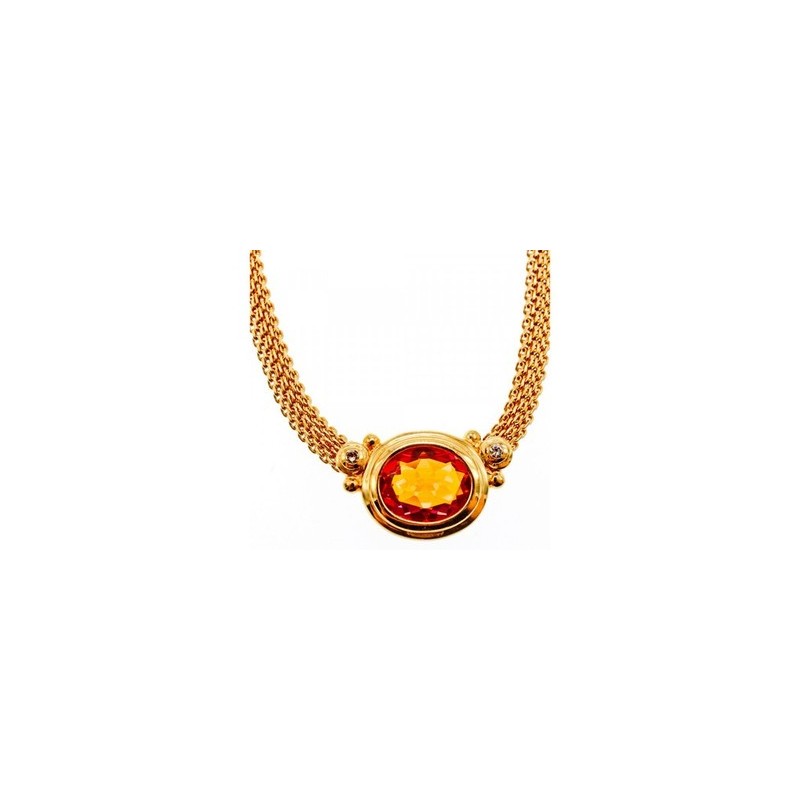 925 Sterling Silver Gold Plated  Mystic Topaz Necklace