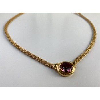 925 Sterling Silver Gold Plated  Mystic Topaz Necklace