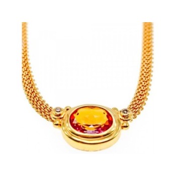 925 Sterling Silver Gold Plated  Mystic Topaz Necklace