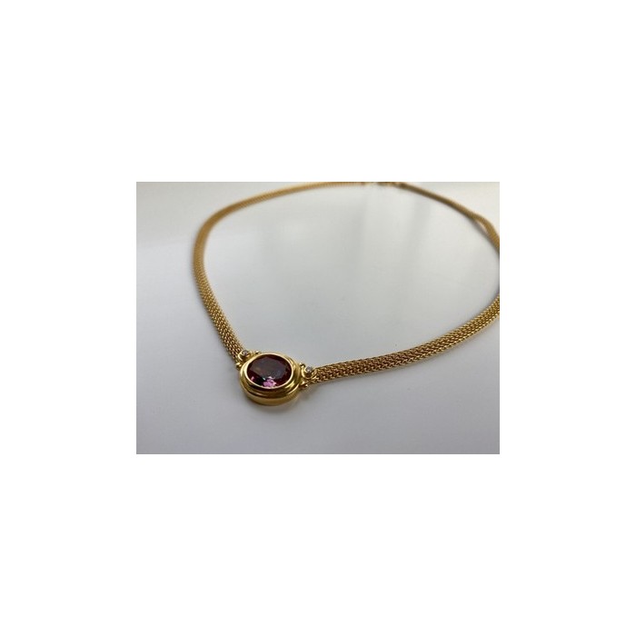 925 Sterling Silver Gold Plated  Mystic Topaz Necklace