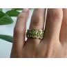 925 Sterling Silver Gold Plated Peridot Ring Size 6.5