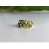 925 Sterling Silver Gold Plated Peridot Ring Size 6.5
