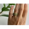 925 Sterling Silver Gold Plated Peridot Ring Size 6.5