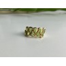 925 Sterling Silver Gold Plated Peridot Ring Size 6.5