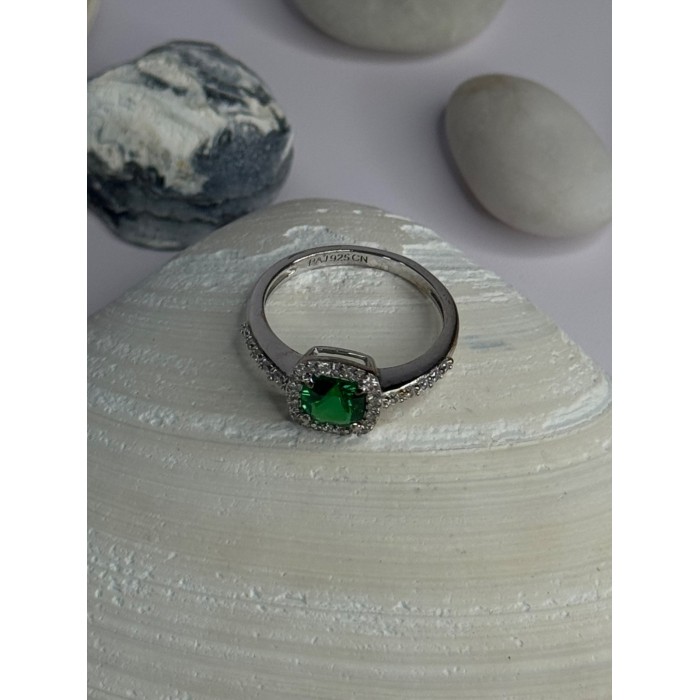 925 Sterling Silver Emerald & Beryl Ring Size 7