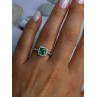 925 Sterling Silver Emerald & Beryl Ring Size 7