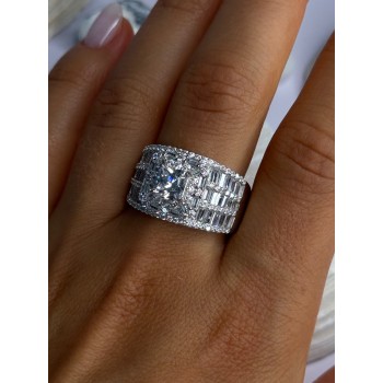 Shiny 925 Sterling Silver Cz Ring Size 11