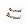 925 Sterling Silver Multi Gemstones Earrings