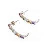 925 Sterling Silver Multi Gemstones Earrings