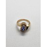 14K YELLOW GOLD TANZANITE & DIAMONDS RING  SIZE 5