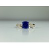 925 STERLING SILVER IOLITE & CZ RING SIZE 6.75