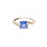 925 STERLING SILVER IOLITE & CZ RING SIZE 6.75