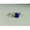 925 STERLING SILVER IOLITE & CZ RING SIZE 6.75