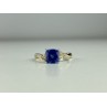 925 STERLING SILVER IOLITE & CZ RING SIZE 6.75