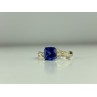 925 STERLING SILVER IOLITE & CZ RING SIZE 6.75