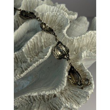 Vintage 925 Sterling Silver Danecraft Leaves Bracelet Length 7